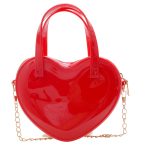 Wholesale Women Summer Fashion Jelly Color Heart Mini Chain Crossbody Bag - Image 7