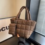 Wholesale Women Fashion Casual Solid Color Space Cotton Tote Bag - Image 7