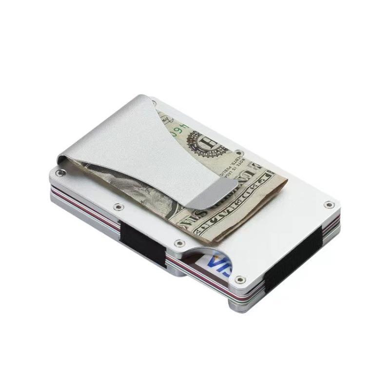 color_1-2029 Wholesale Men Fashion Casual Metal Aluminum Alloy Card Holder Anti-Magnetic Rfid Wallet - Image 1