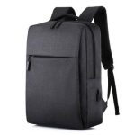 Unisex Basic Design Solid Color Canvas Backpack - Image 7