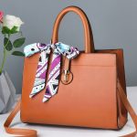 Women Fashion Solid Color Ribbon Large Capacity Handbag - Image 3