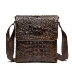Men'S Fashion Casual Leather Crocodile Pattern Crossbody Bag