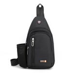 Wholesale Travel Sports Men Casual Zipper Design Solid Color Large Capacity Waist Shoulder Bag - Image 7