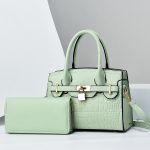 Wholesale Women Fashion Casual Solid Color Bag Stone Pattern Large Capacityhandbag Set - Image 3