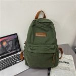 Wholesale Canvas Neutral Casual Design Solid Color Large Capacity Backpack - Image 7