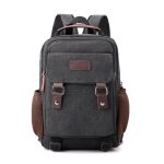Men Leisure Sports Commuter Solid Color Canvas Backpacks Bag - Image 7