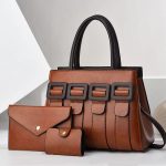 Wholesale Women Fashion Casual Solid Color Bag Large Capacity Handbag Three-Piece Set - Image 3