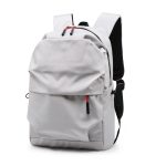 Wholesale Junior High School Schoolbag Men Pleated Solid Color Water-Repellent Backpack - Image 7