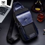 Wholesale Men Vintage Zipper Buckle Design Multi Pocket Business Leather Chest Bag - Image 7