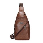 Wholesale Men Casual Commuter Zipper PU Chest Bag - Image 7
