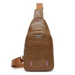 Wholesale Men Fashion Casual Commuter PU Double Layer Chest Bag - Image 7
