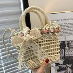 Wholesale Women Fashion Casual Vacation Straw Woven Beach Handbag - Image 7