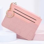 Wholesale Women Fashion Simple Solid Color Stone Pattern Zipper Thin Wallet - Image 7