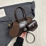 Wholesale Women Casual Simple Solid Color Splicing With Pendant Handbag - Image 6