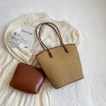 Wholesale Women Fashion Casual Large Capacity Straw Woven Tote Bag Set - Image 6