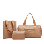 Wholesale Simple Solid Color Bag Large Capacity Handbag Three-Piece Set - Image 3
