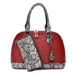 Women Fashion Casual Crocodile Pattern Handbag Two-Piece Bag - Image 4