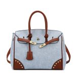 Wholesale Women Fashion Casual Contrast Color Large Capacity Handbag