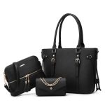 Women Fashion Casual Solid Color Bag Large Capacity Three-Piece Set Handbag - Image 5