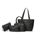 Wholesale Women Fashion Casual Simple Contrast Color Handbag 4-Piece Set - Image 4