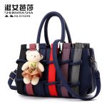 Wholesale Fashionable Color-Contrast Stitching Large-Capacity Handbag - Image 3
