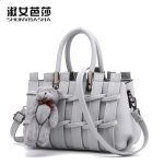 Wholesale Fashion Large Capacity Solid Color Stitching Handbag - Image 2