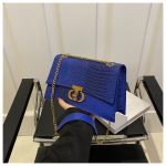 Women Fashion Versatile Square Chain Crocodile Gradient Color Shoulder Bag - Image 6