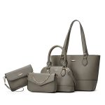 Wholesale Women Fashion Casual Color Block Tote Bag Four-Pieces Bag Set - Image 7