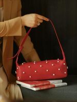 Wholesale Women Fashion Elegant Pearl Decorative Baguette Shoulder Bag - Image 5