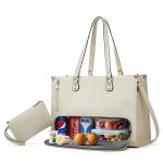 Wholesale Women Fashion Casual Solid Color Large Capacity Tote Bag Two-Piece Bag Set - Image 7