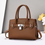 Wholesale Women Fashion Casual Solid Color Litchi Pattern Handbag - Image 6