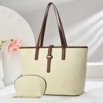 Wholesale Women Fashion Casual Solid Color Large Capacity Tote Bag Set - Image 4