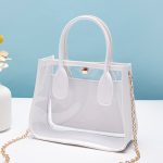 Wholesale Women Fashion Casual Transparent Pvc With Leather Chain Shoulder Bag - Image 6