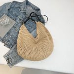 Wholesale Women Fashion Casual Solid Color Large Capacity Woven Shoulder Bag - Image 5