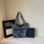 Wholesale Women Fashion Casual Large Capacity Denim Tote Bag - Image 6