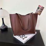 Wholesale Women Fashion Casual Simple Solid Color Large Capacity Tote Bag - Image 7