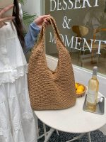 Wholesale Women Fashion Casual Vacation Straw Woven Large Capacity Tote Bag - Image 7