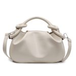 Women Fashion Simple Solid Color Pleated Portable Shoulder Bag - Image 7