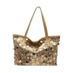 Women Fashion Casual Solid Color Sequins Large Capacity Shoulder Bag - Image 7