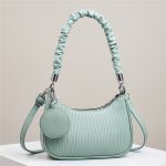 Wholesale Women Fashion Casual Autumn Solid Color Vertical Stripes Shoulder Bag - Image 7