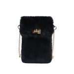 Women Fashion Casual Autumn And Winter Solid Color Plush Chain Shoulder Bag - Image 7