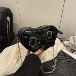 Wholesale Women Fashion Cool Solid Color Love-Shaped Belt Shoulder Bag - Image 7