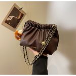 Wholesale Women Fashion Casual Solid Color Chain Plush Pendant Shoulder Bag - Image 6