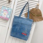 Wholesale Women Fashion Casual Simple Canvas Denim Shoulder Bag - Image 7