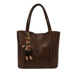 Wholesale Women Fashion Casual Retro Wax Leather Large Capacity Pendant Shoulder Bag - Image 6