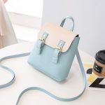 Wholesale Women Fashion Casual Contrast Color Double Buckle Backpack - Image 6