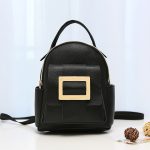 Women Fashion Casual Color Block Metal Buckle Backpack - Image 7