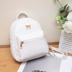 Wholesale Women Fashion Casual Solid Color Crocodile Pattern Mini Backpack - Image 7