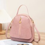 Wholesale Women Fashion Casual Solid Color Oil Wax Leather Backpack - Image 7