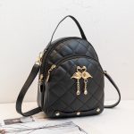 Women Fashion Solid Color Embroidered Mini Backpack - Image 3